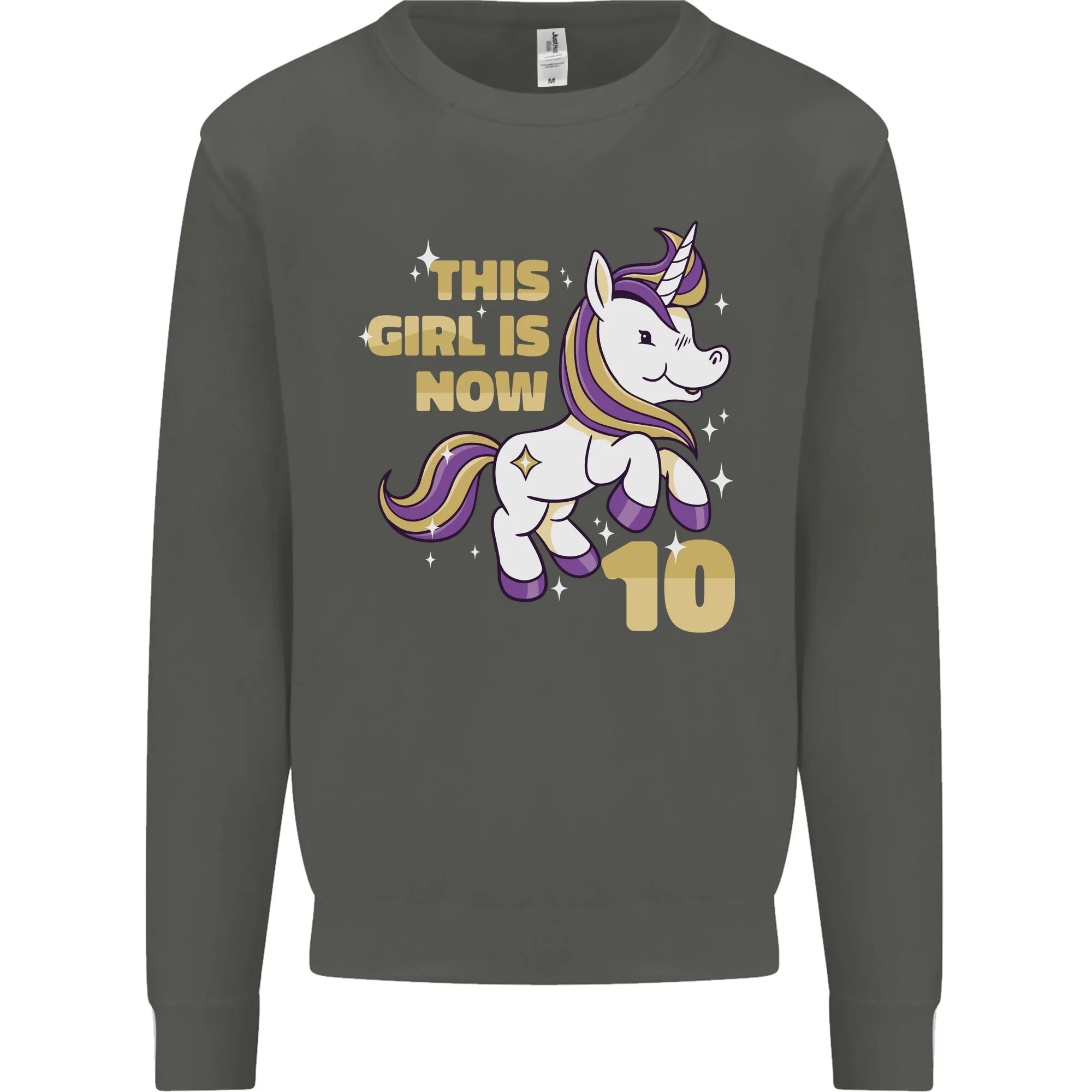 10 Year Old Birthday Girl Magical Unicorn 10th Kids Sweatshirt Jumper