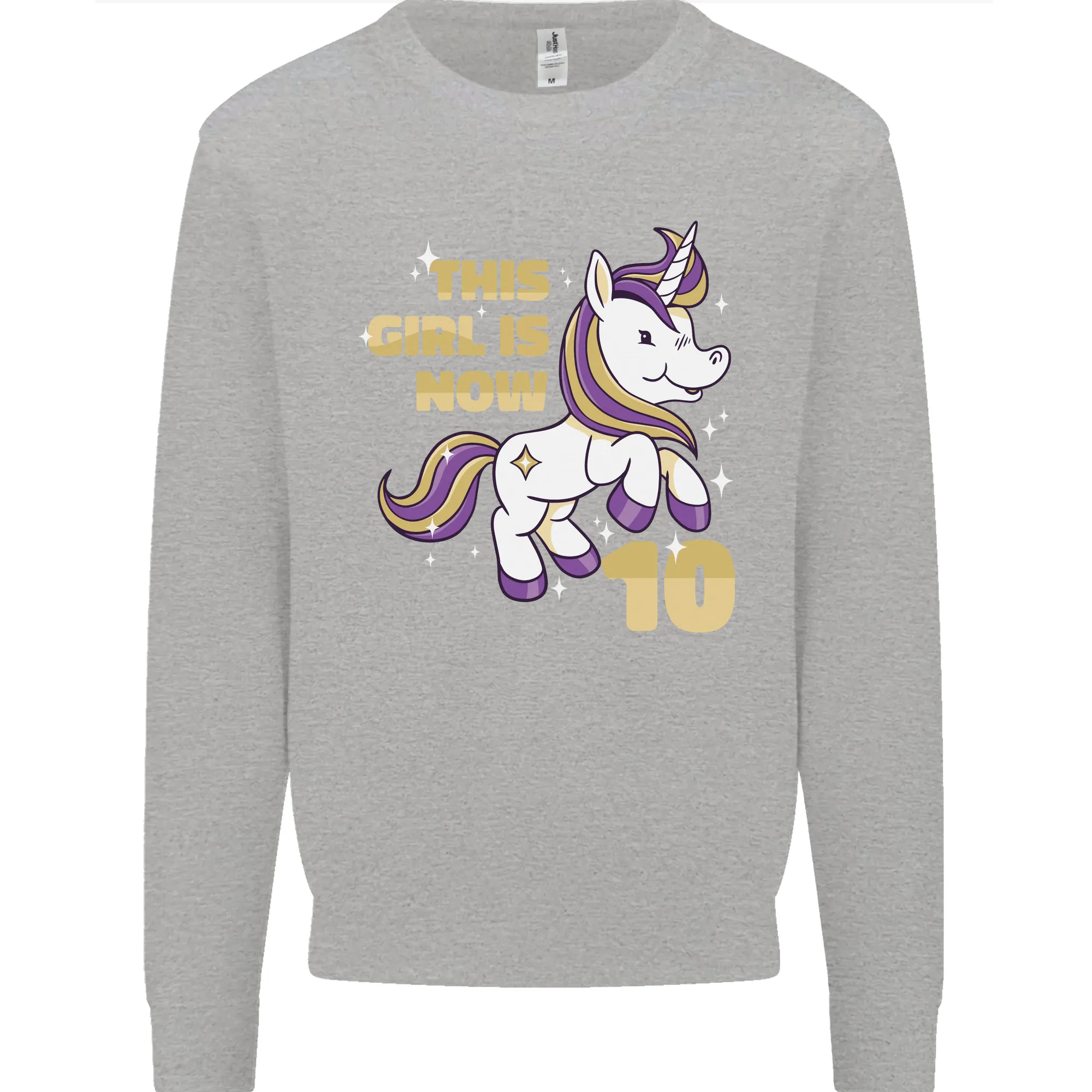 10 Year Old Birthday Girl Magical Unicorn 10th Kids Sweatshirt Jumper