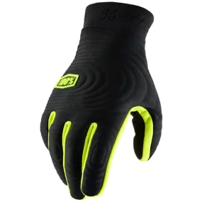 100% Brisker Xtreme Gloves Black/Fluo Yellow