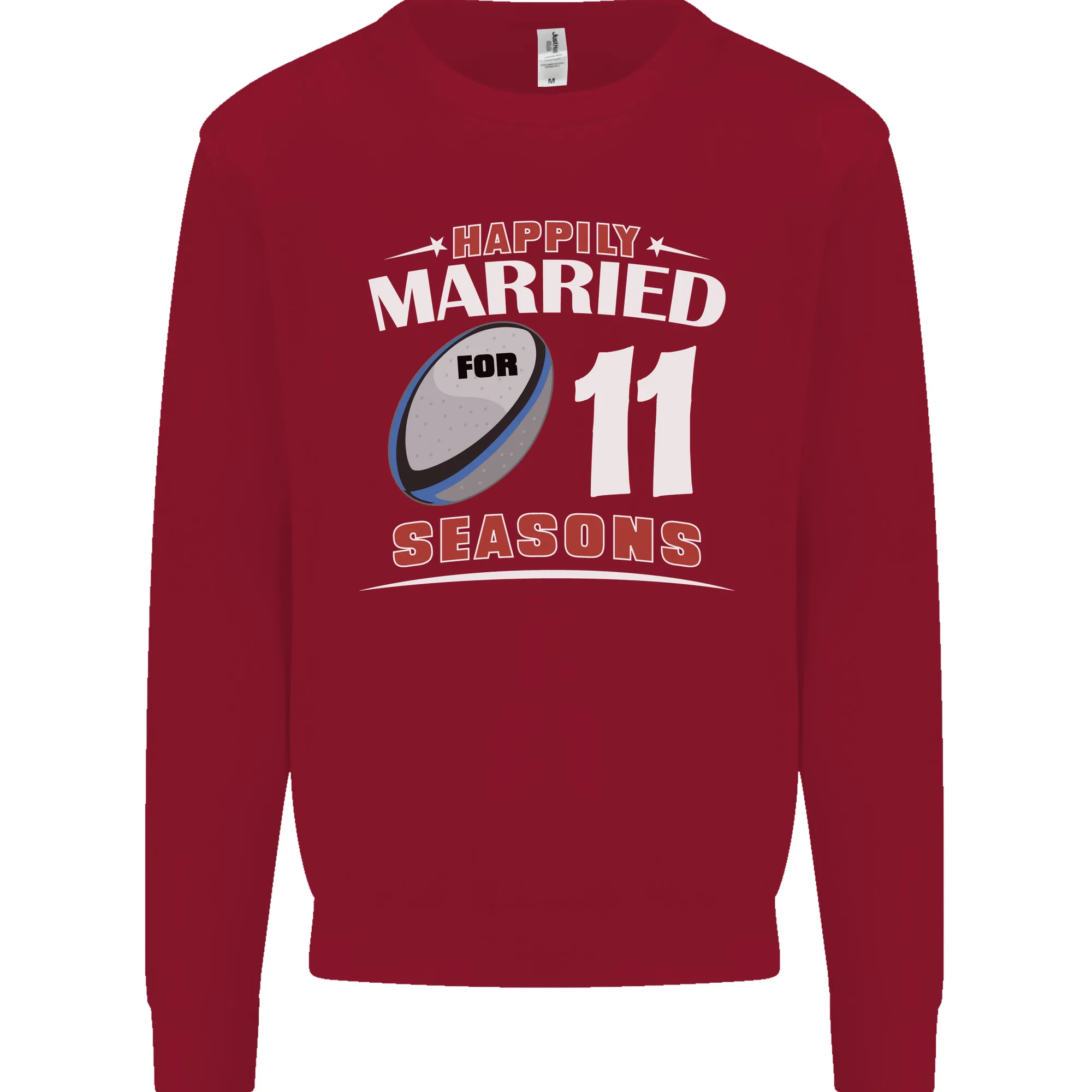 11 Year Wedding Anniversary 11th Rugby Mens Sweatshirt Jumper