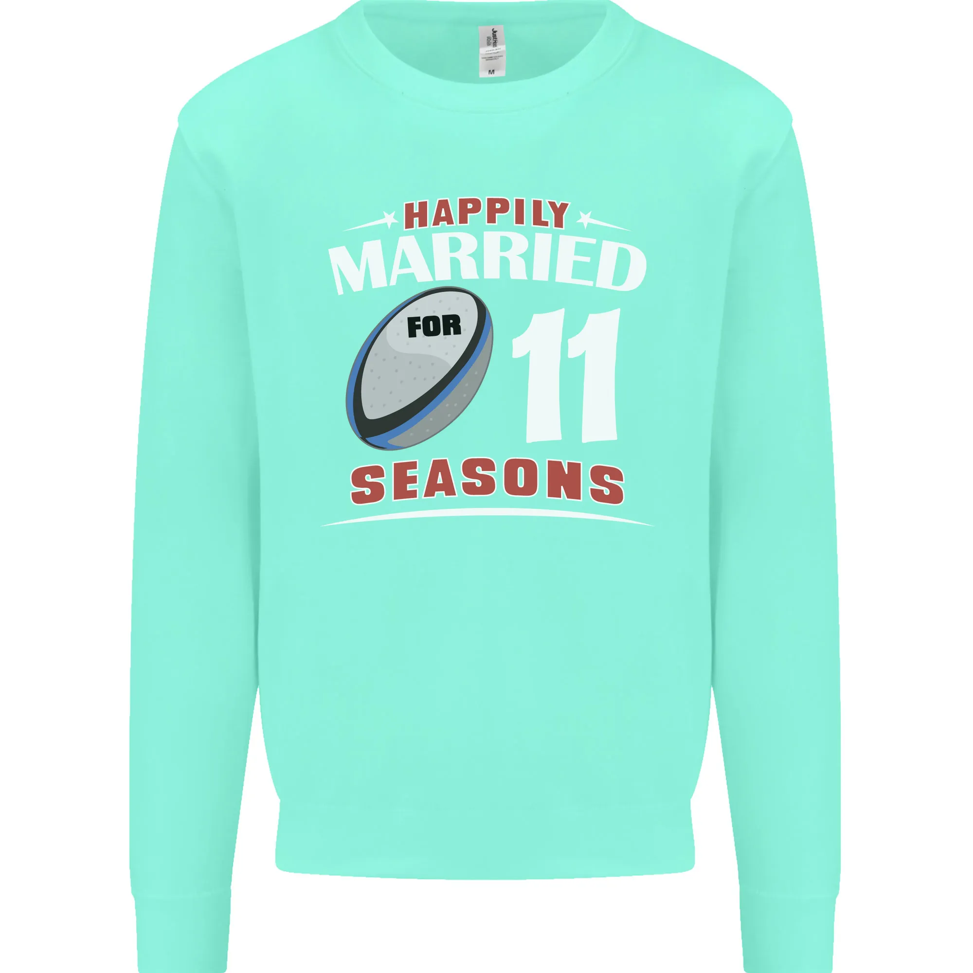 11 Year Wedding Anniversary 11th Rugby Mens Sweatshirt Jumper