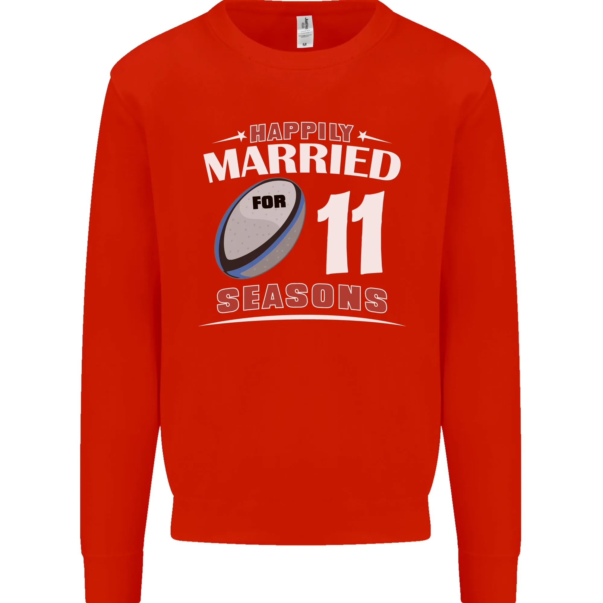 11 Year Wedding Anniversary 11th Rugby Mens Sweatshirt Jumper