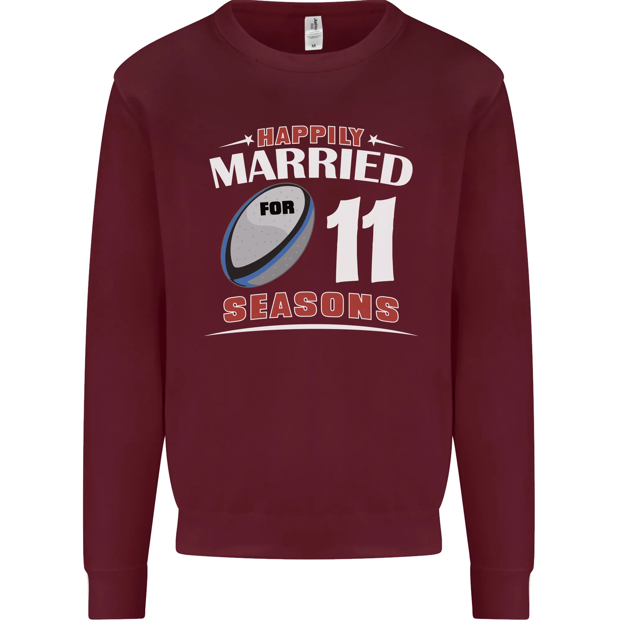 11 Year Wedding Anniversary 11th Rugby Mens Sweatshirt Jumper