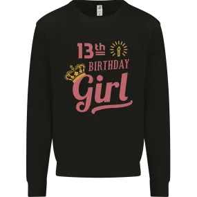 13th Birthday Girl 13 Year Old Princess Kids Sweatshirt Jumper