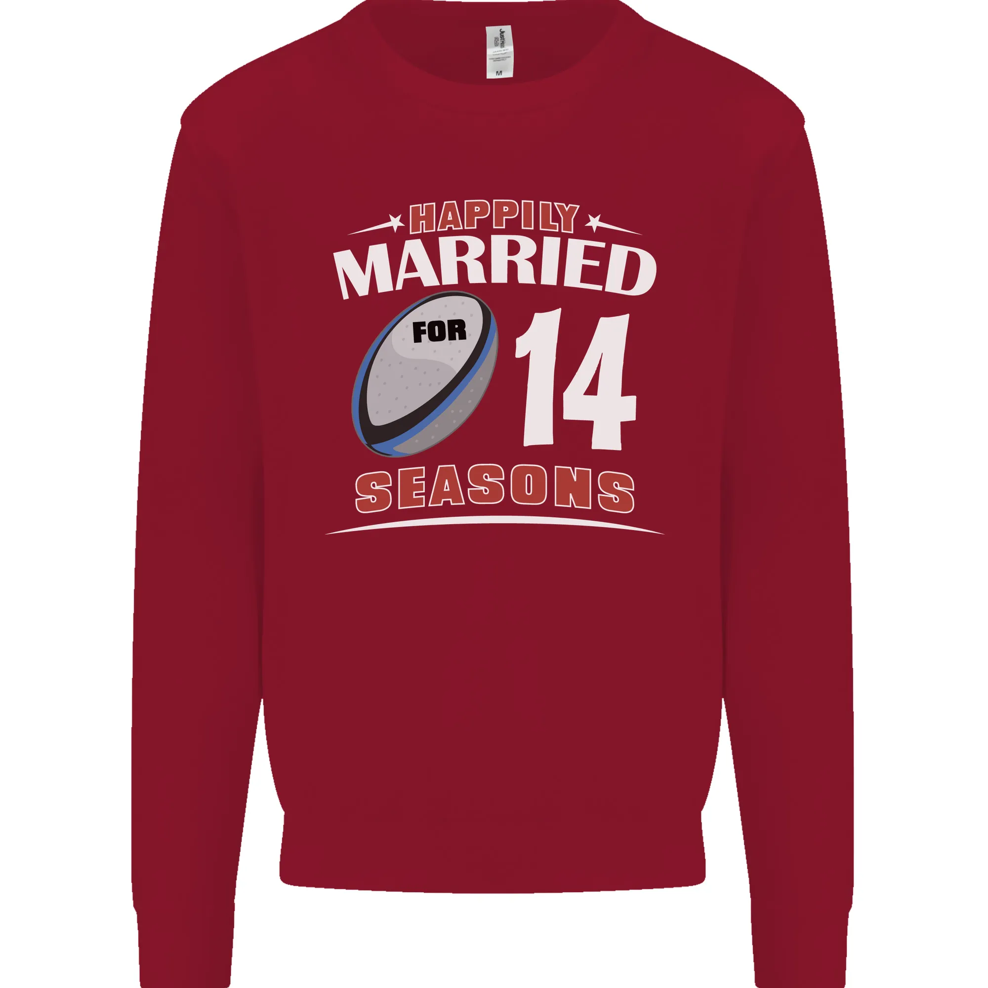 14 Year Wedding Anniversary 14th Rugby Mens Sweatshirt Jumper