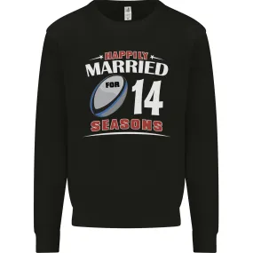 14 Year Wedding Anniversary 14th Rugby Mens Sweatshirt Jumper