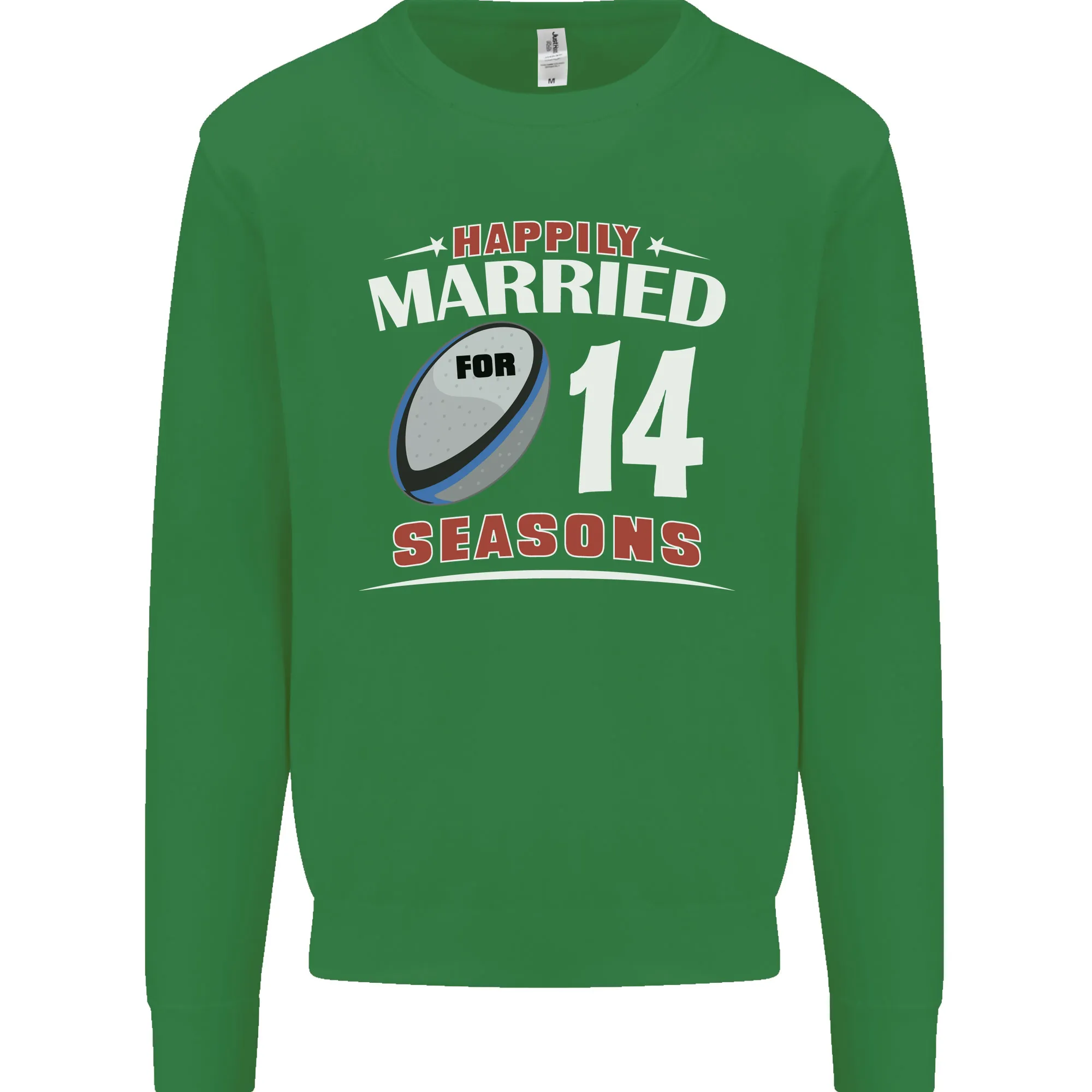 14 Year Wedding Anniversary 14th Rugby Mens Sweatshirt Jumper