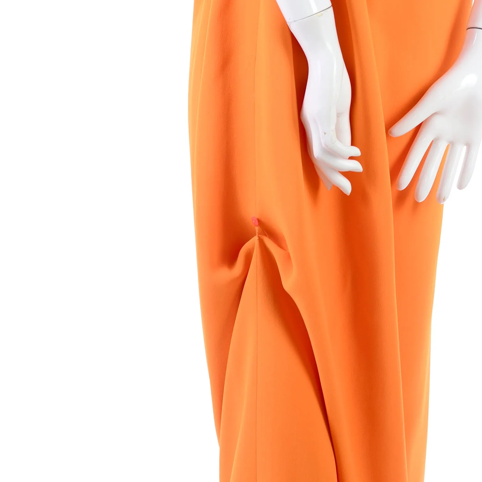 2008 Oscar de la Renta Orange Silk Jersey Grecian Style Dress w/ Asymmetric strap