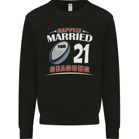 21 Year Wedding Anniversary 21st Rugby Mens Sweatshirt Jumper