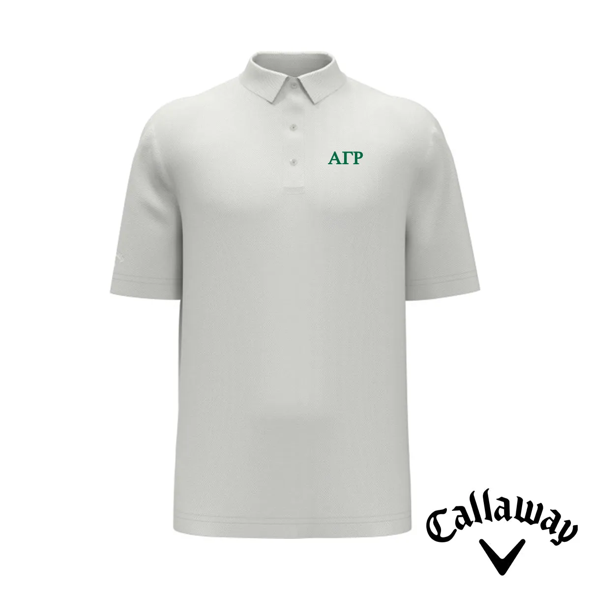 AGR White Callaway Greek Letter Golf Polo