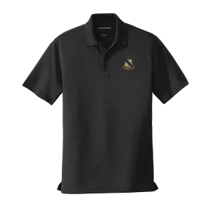 Alpha Sig Crest Black Performance Polo