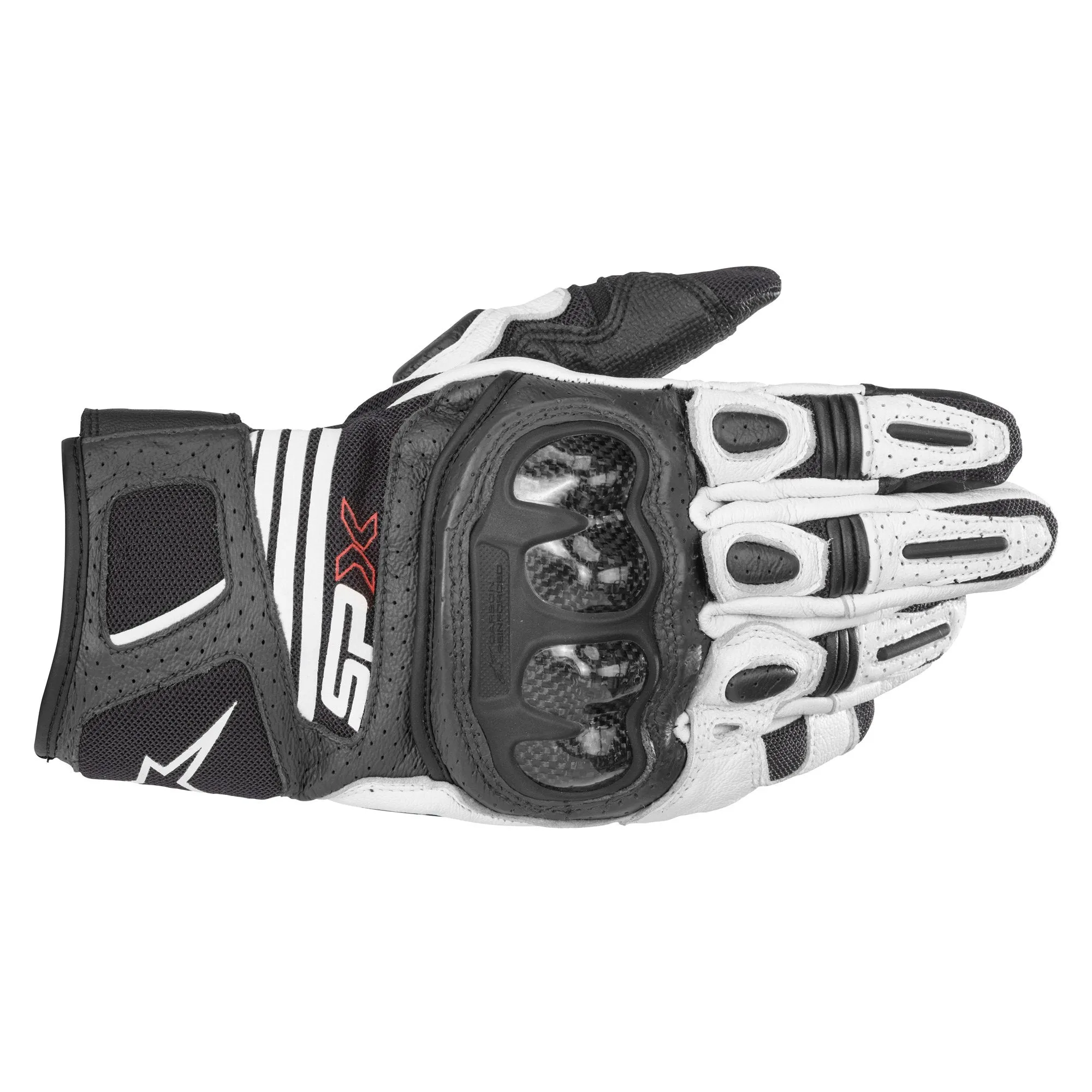 Alpinestars SP-X Air Carbon v2 Motorcycle Gloves Black White