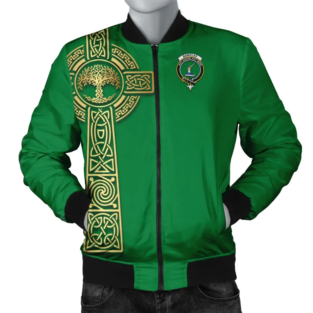 Barclay Clan Bomber Jacket with Golden Celtic Tree Of Life