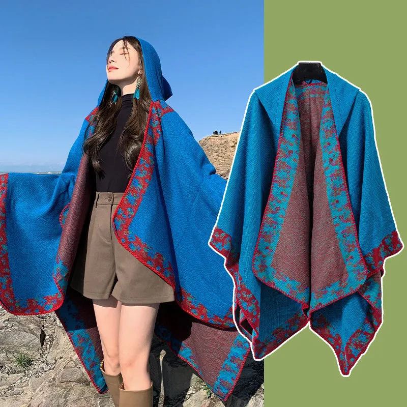 Big Cape, Comfortable Breathable Scarf, Ethnic Style Shawl Cape