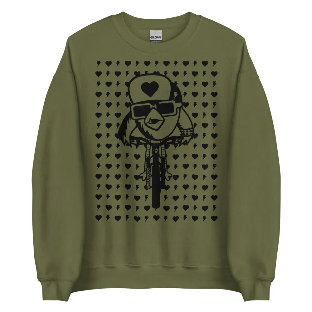 Bike Birdy Bolts Sweatshirt Olive