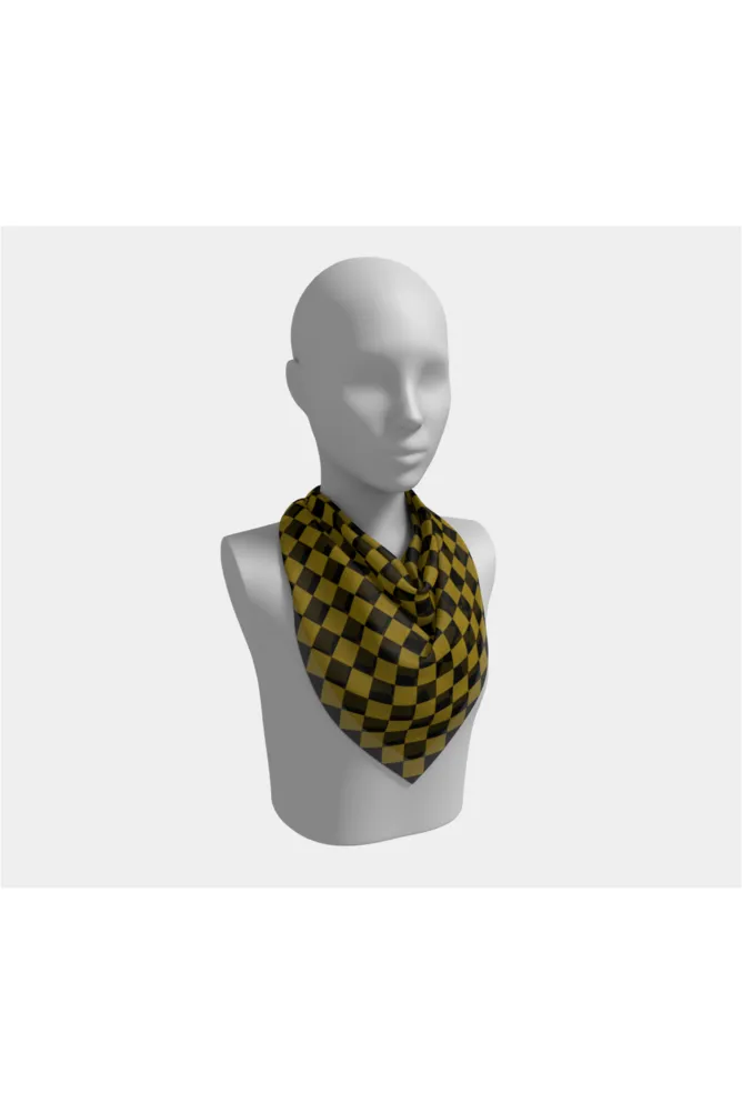 Black and Gold Diamonds Square Scarf