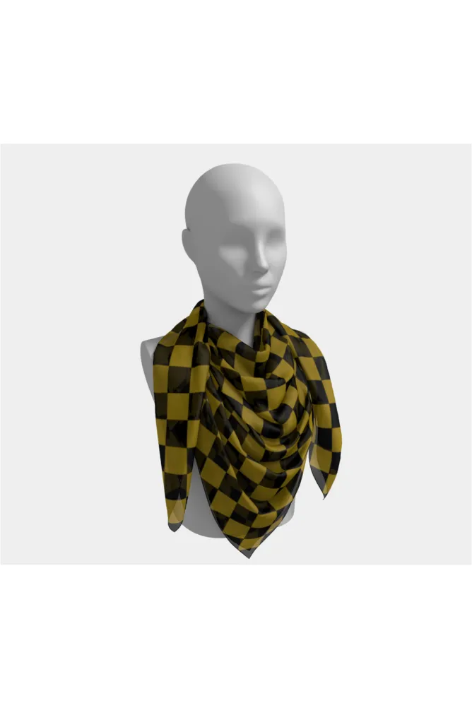 Black and Gold Diamonds Square Scarf