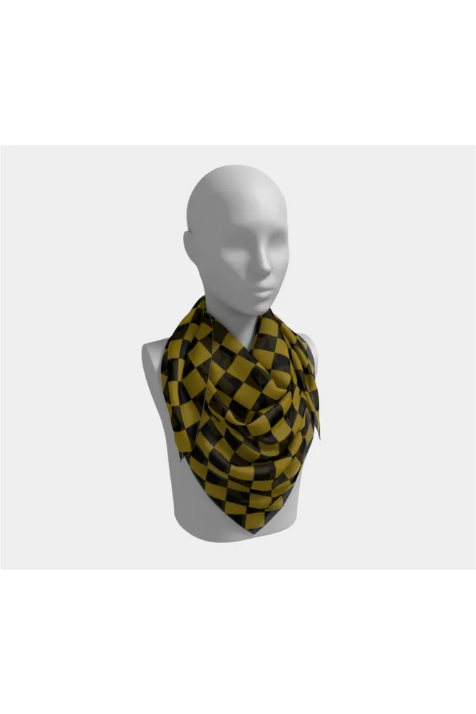 Black and Gold Diamonds Square Scarf