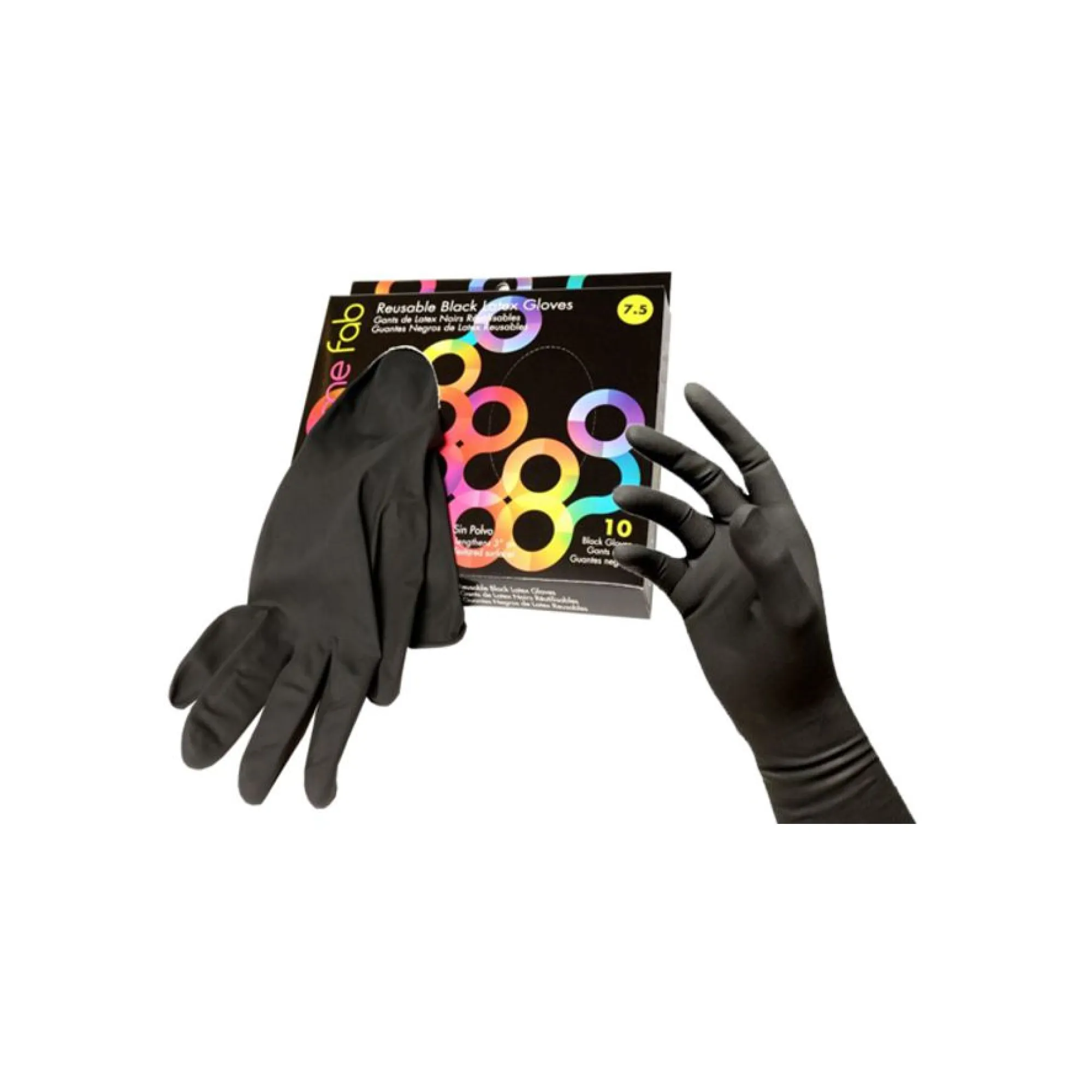 Black Latex Gloves 10Pcs