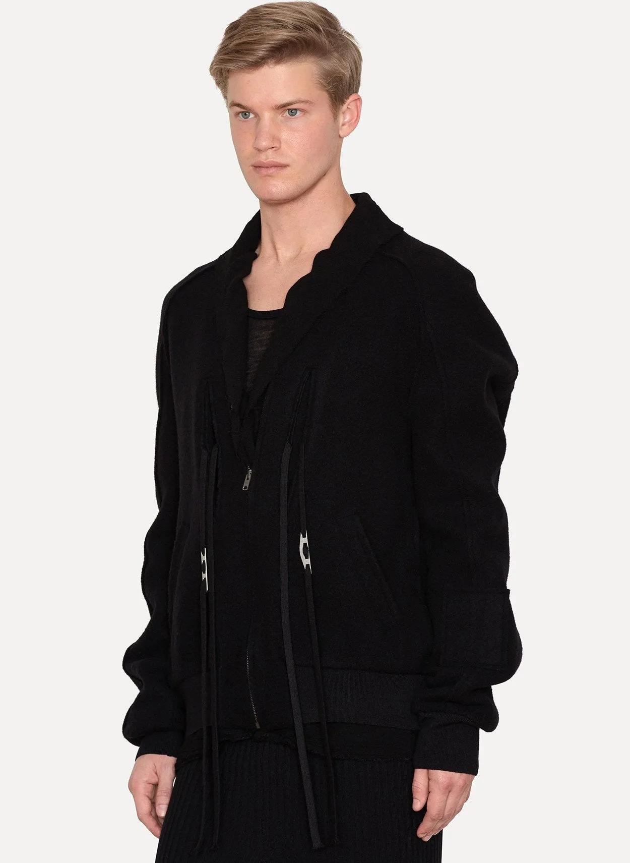 Black Virgin Wool Blend Jacket Johnson