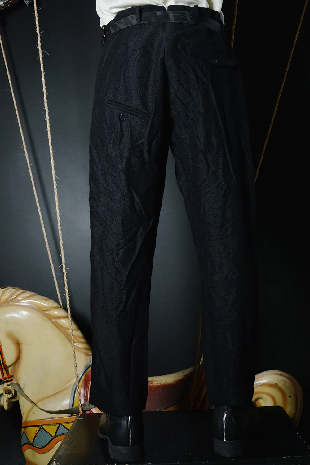 BLACK WOOL TROUSERS