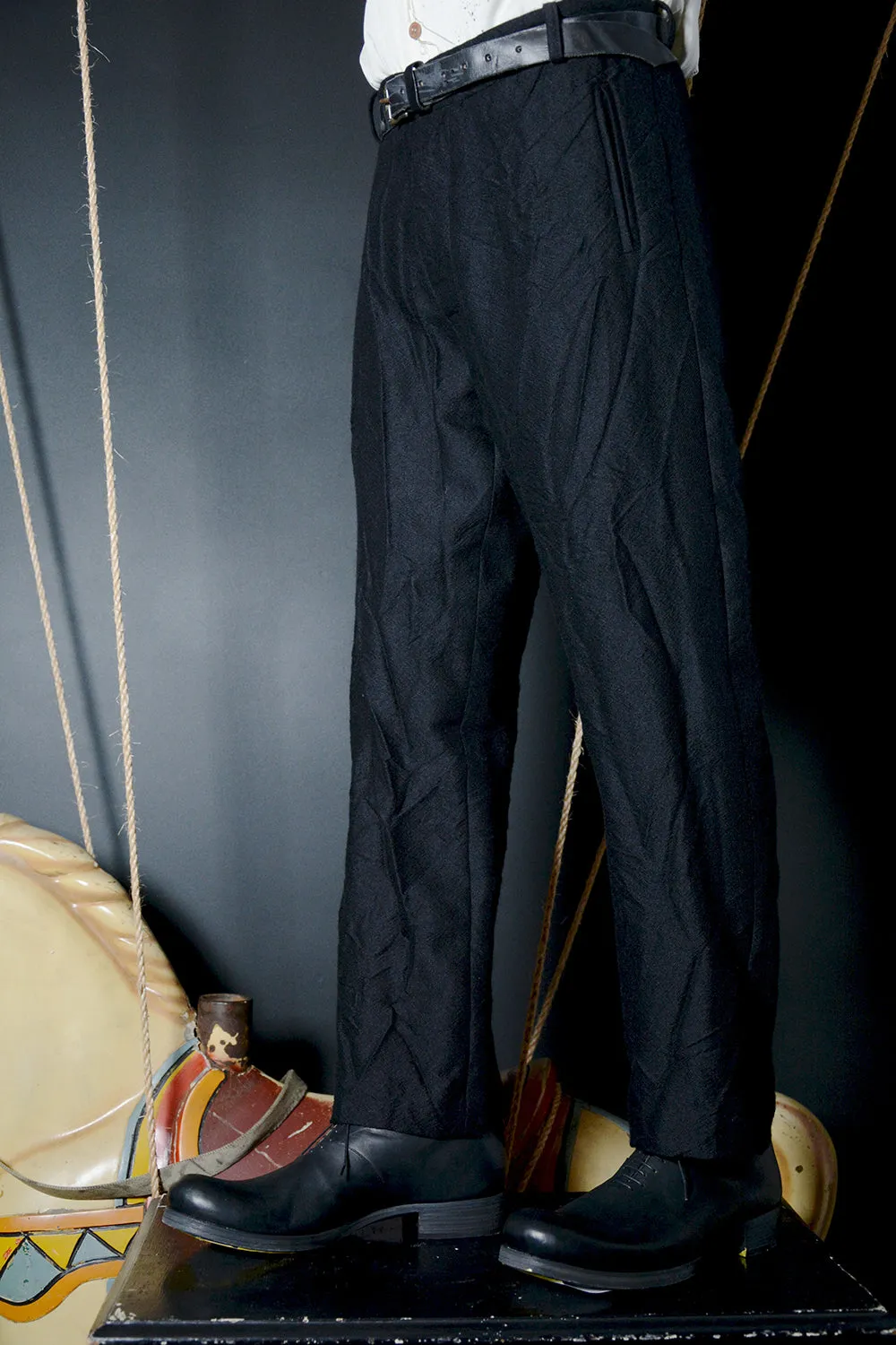 BLACK WOOL TROUSERS