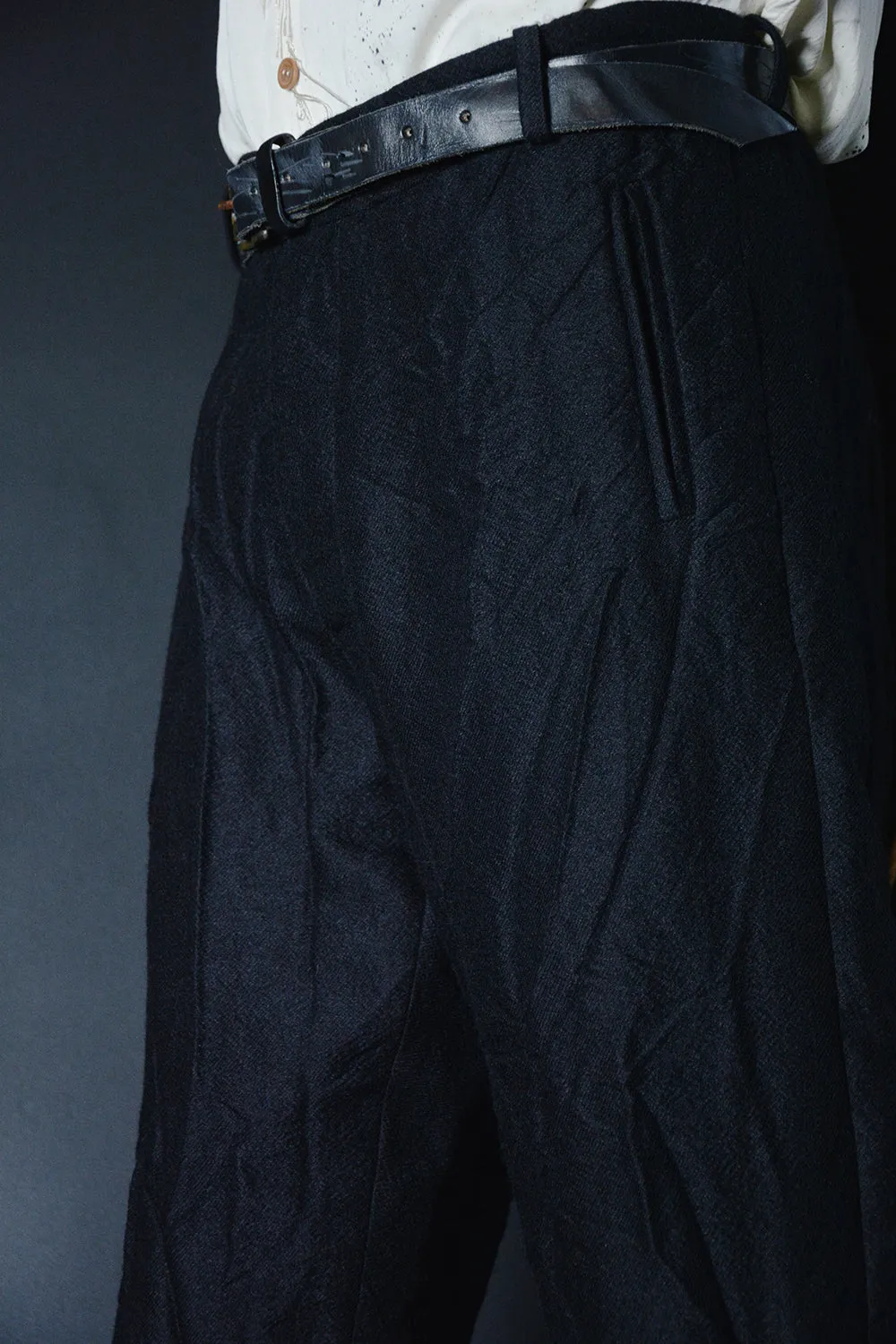 BLACK WOOL TROUSERS