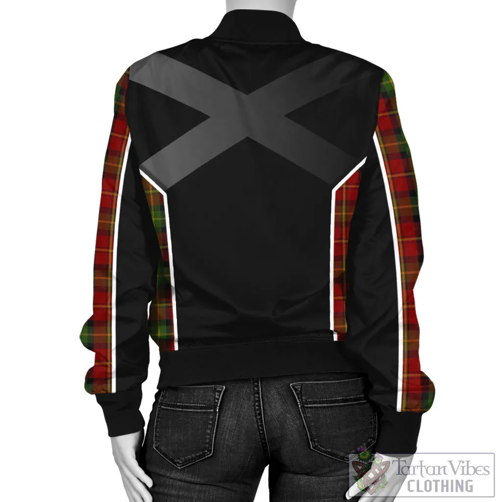 Blackstock Red Dress Tartan Bomber Jacket with Family Crest and Scottish Thistle Vibes Sport Style