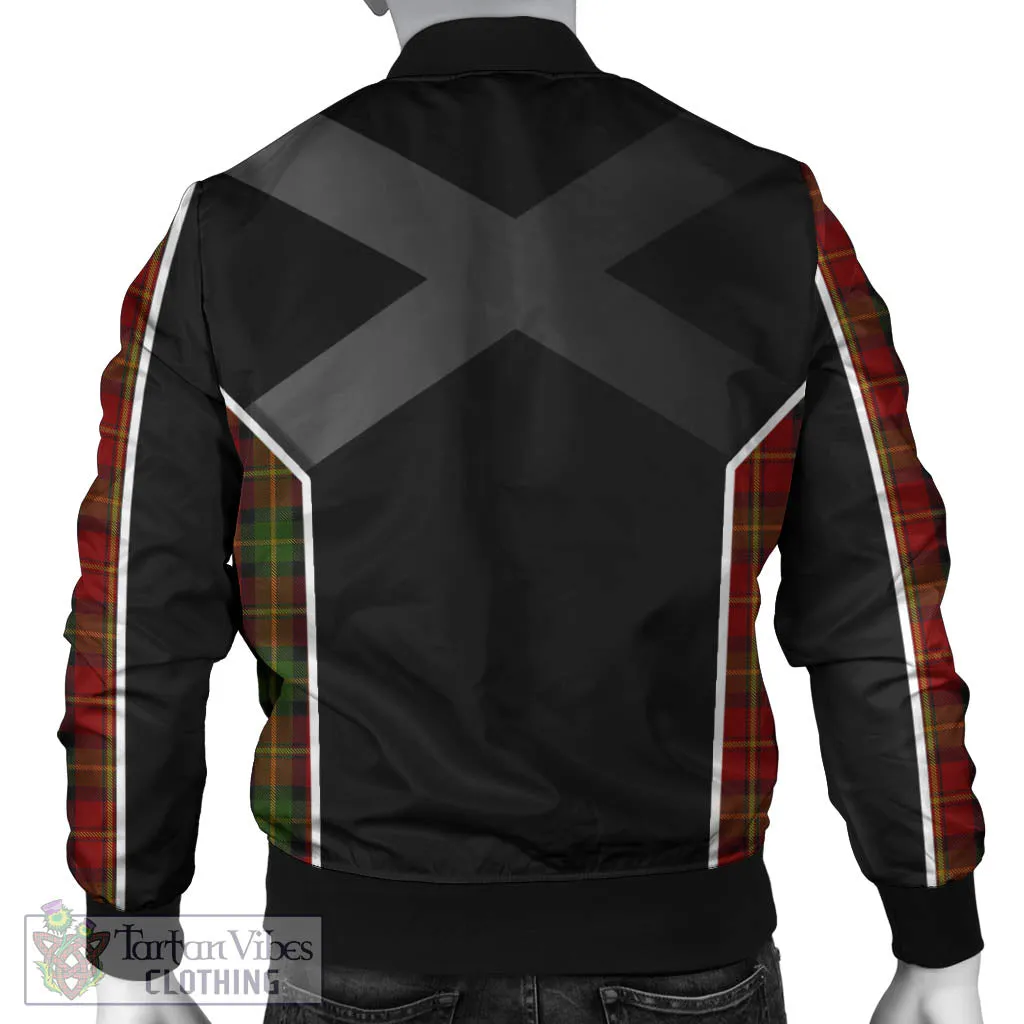 Blackstock Red Dress Tartan Bomber Jacket with Family Crest and Scottish Thistle Vibes Sport Style