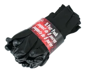 BOSS Black Nitrile Palm Gloves, 5 Pair Pack