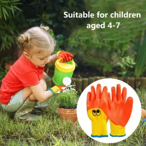 Breathable Children Gardening Gloves Durable Waterproof Toddlers Oil Resistant Non-slip Anti-stab Handwork Protective Gloves