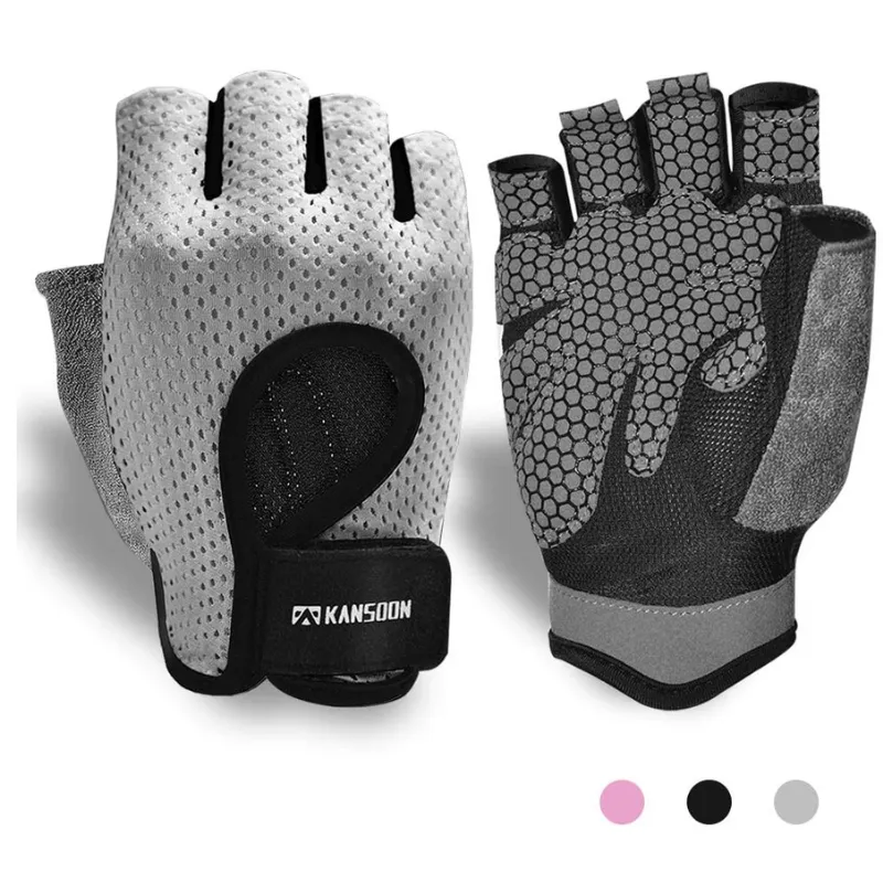 Breathable Fingerless Weightlifting Gloves With Curved Open Back