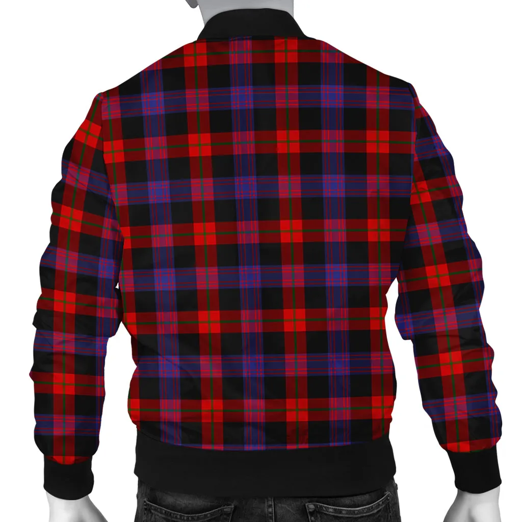 Broun Modern Tartan Bomber Jacket with Family Crest