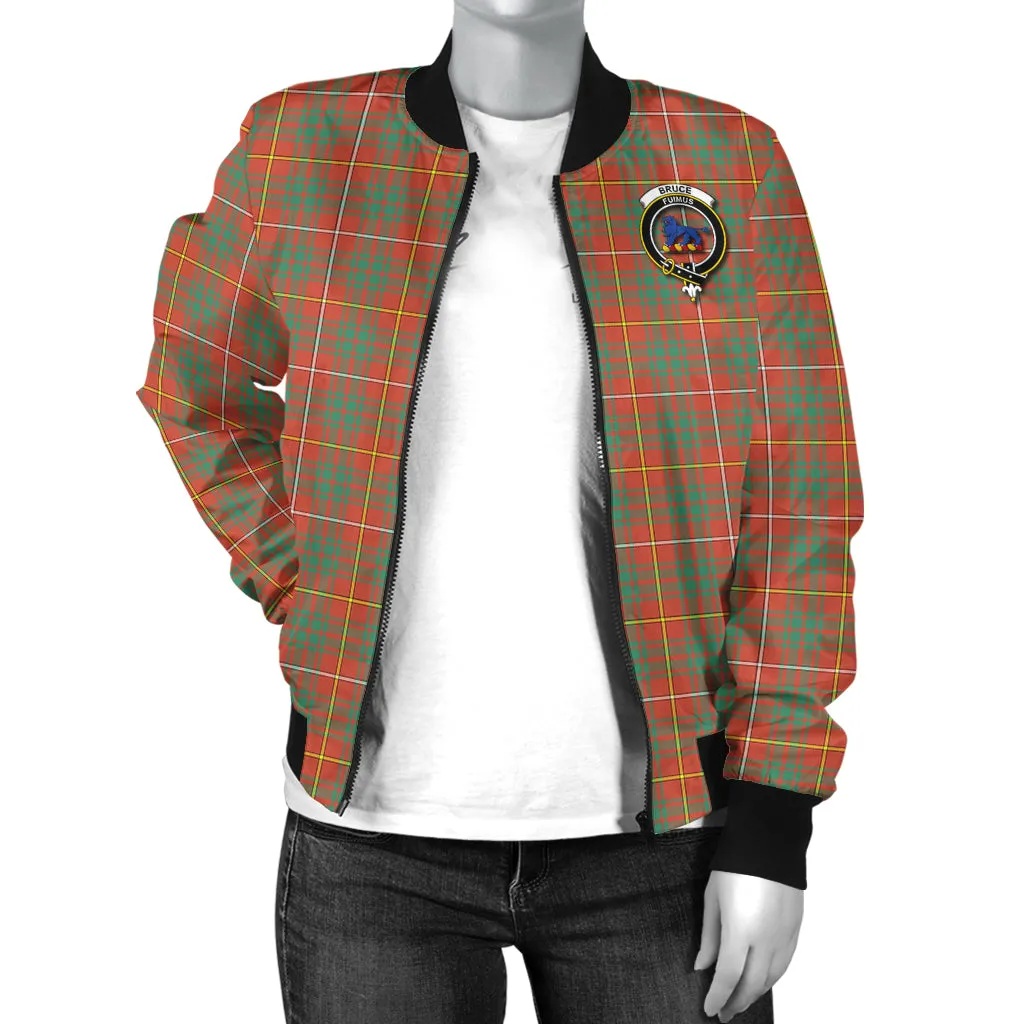 Bruce Ancient Tartan Bomber Jacket with Family Crest