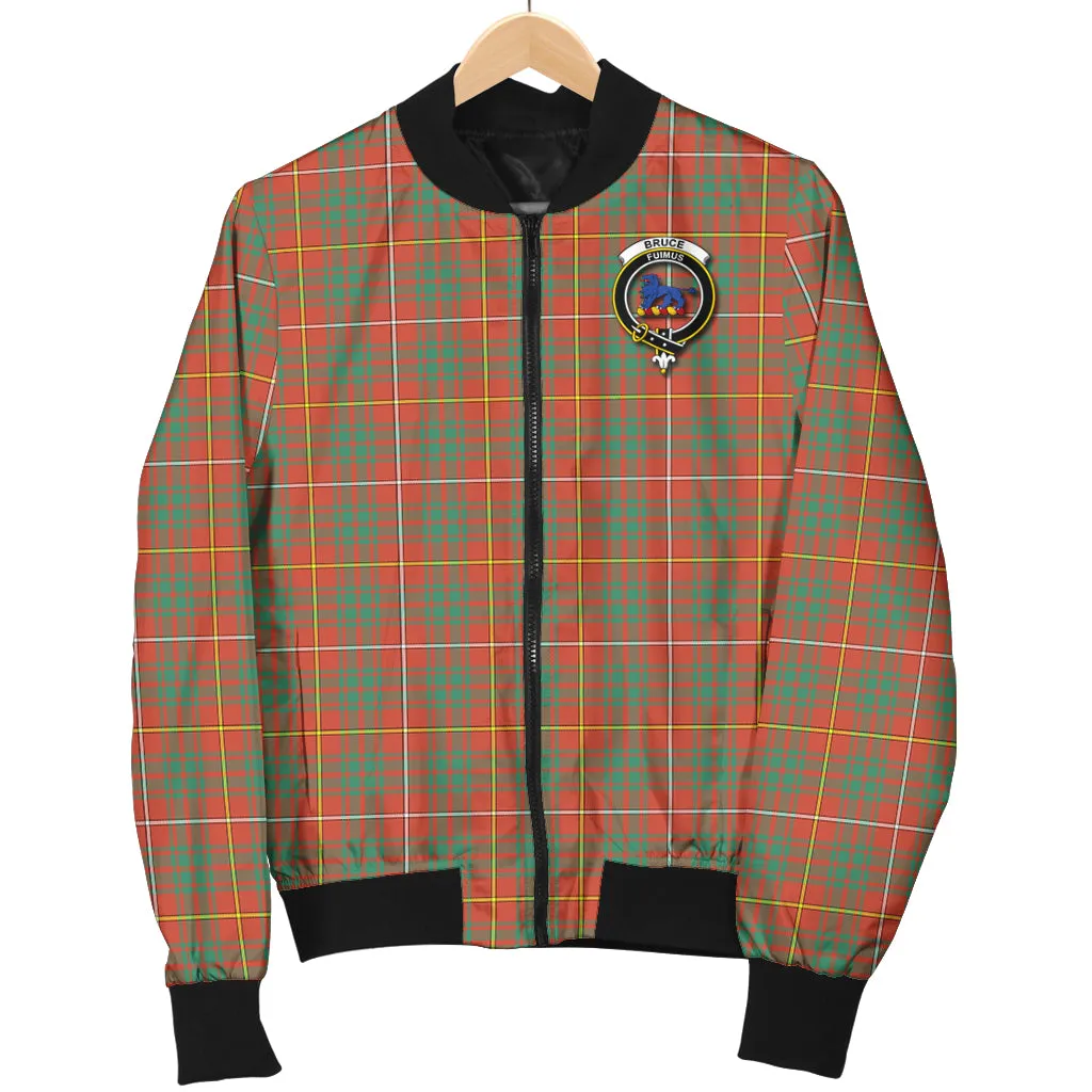 Bruce Ancient Tartan Bomber Jacket with Family Crest