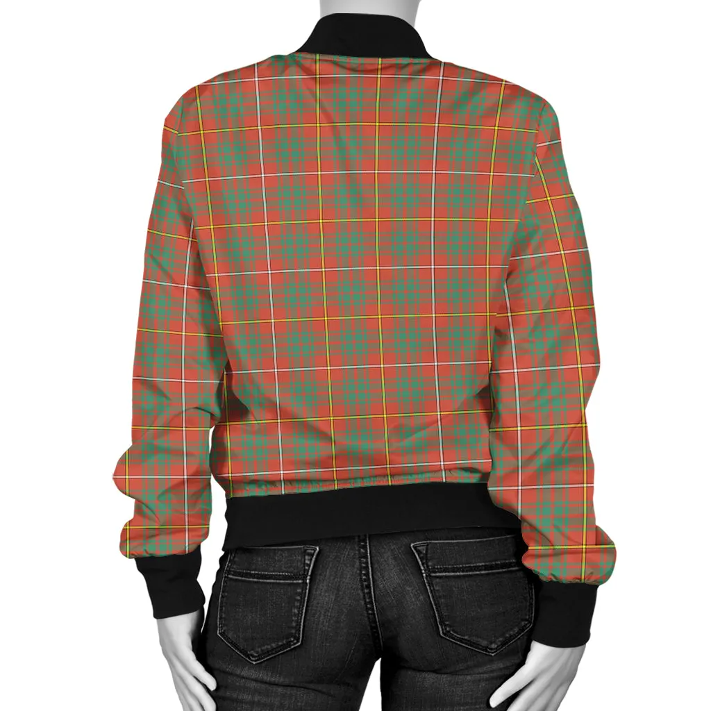 Bruce Ancient Tartan Bomber Jacket with Family Crest