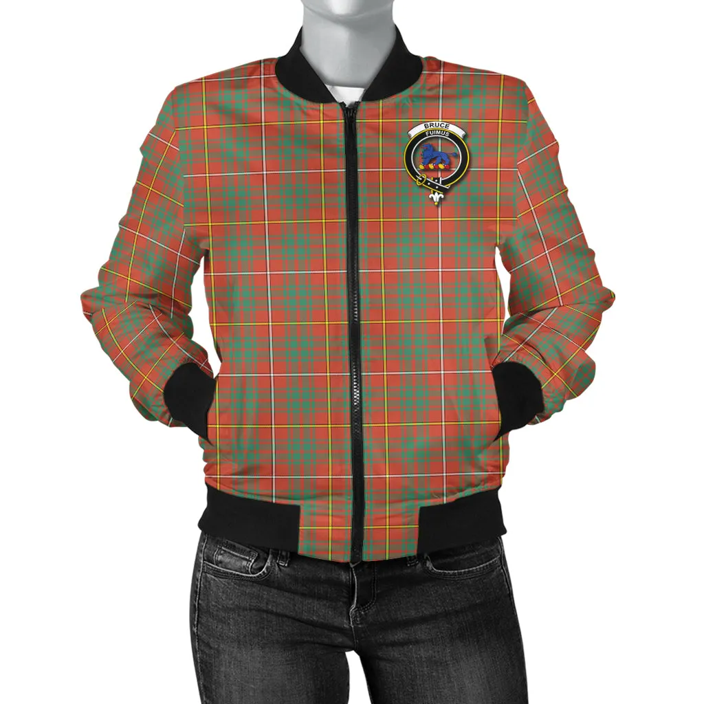 Bruce Ancient Tartan Bomber Jacket with Family Crest