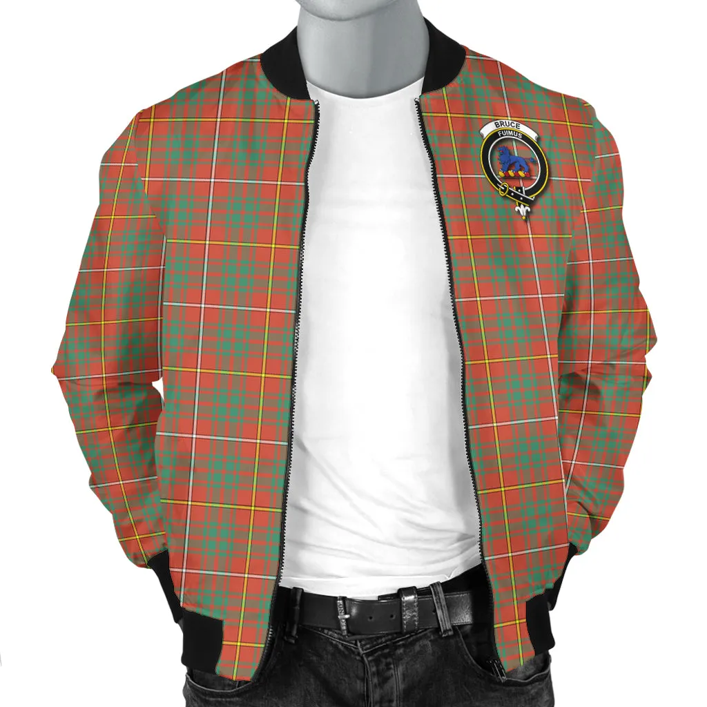 Bruce Ancient Tartan Bomber Jacket with Family Crest