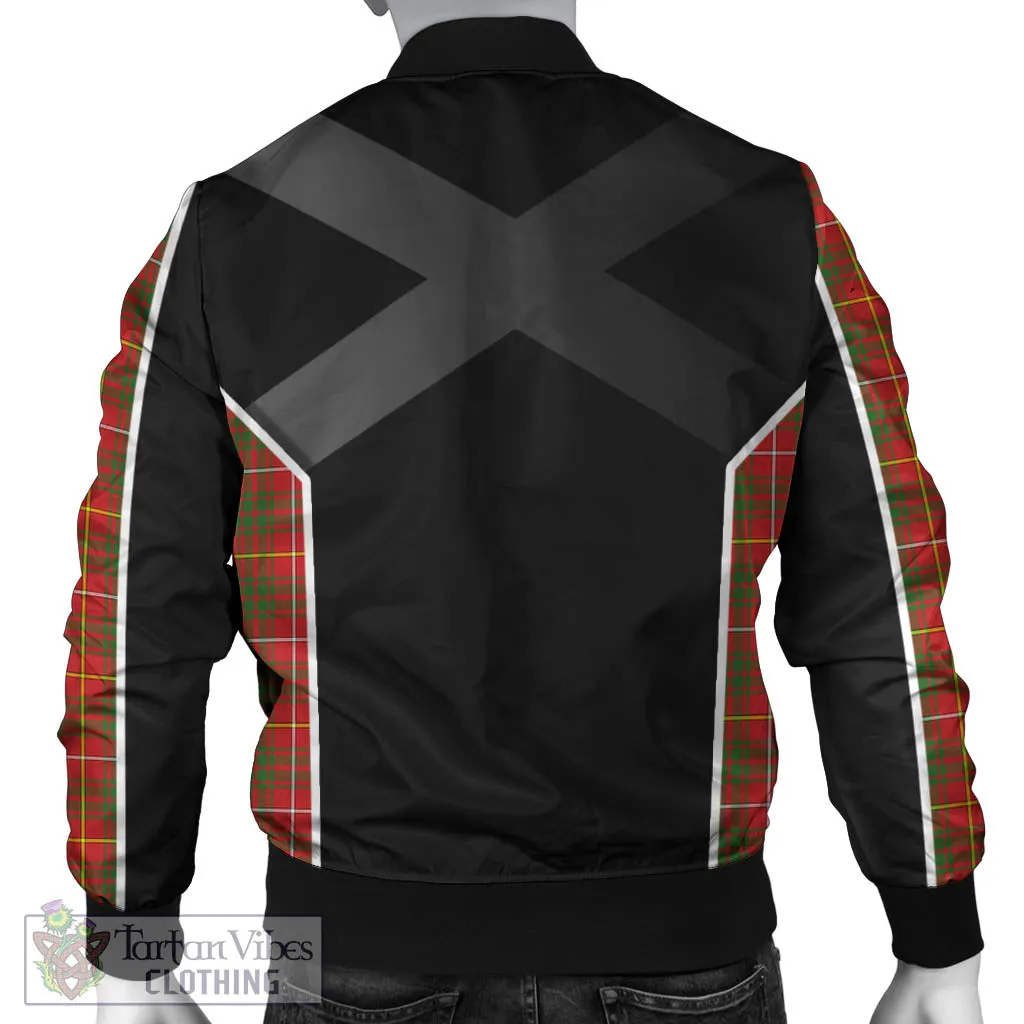 Bruce Modern Tartan Bomber Jacket with Family Crest and Scottish Thistle Vibes Sport Style