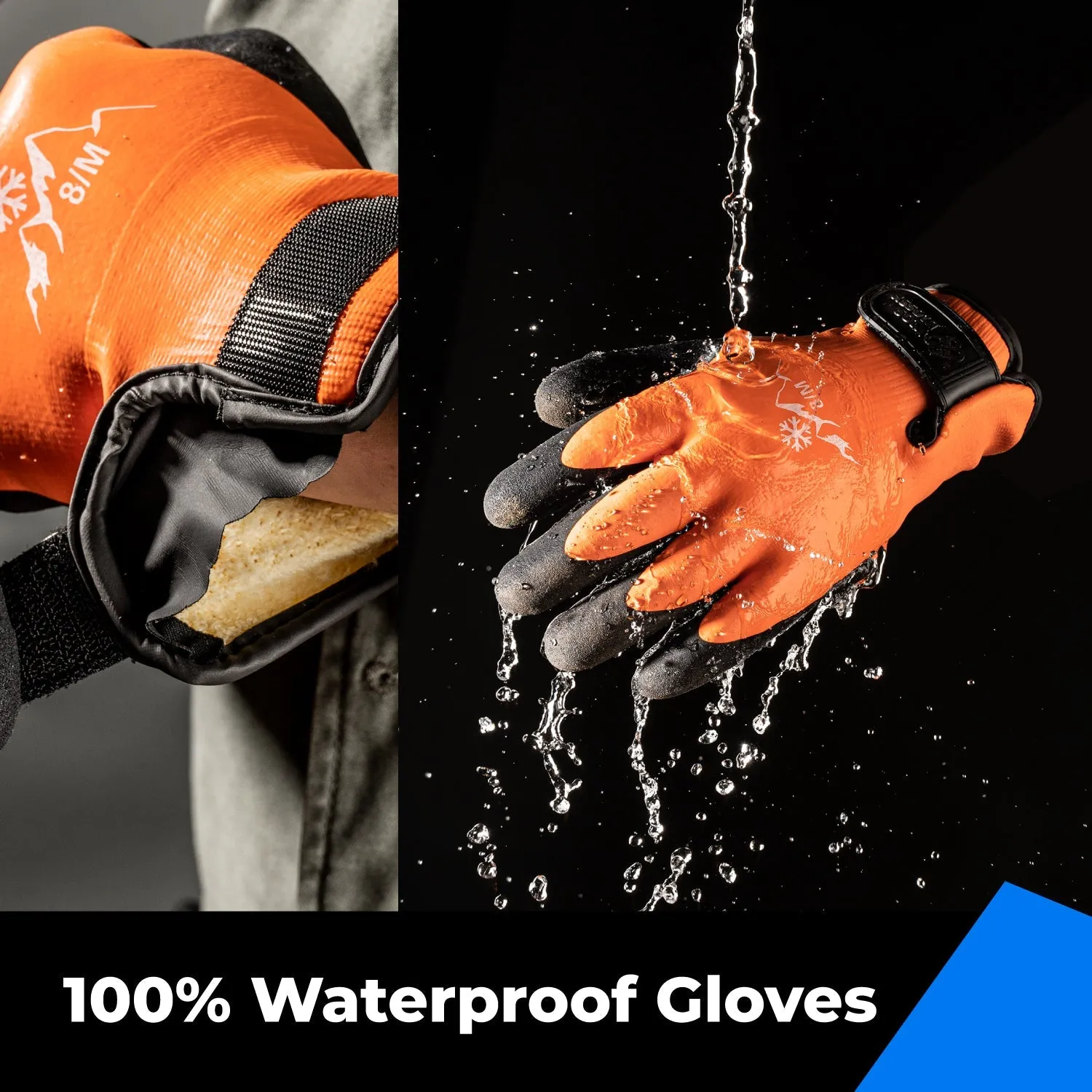 [Bulk Buy] 12 Pair Heavy Duty Winter Gloves, 100% Water Proof, Thermal Insulated Winter Dipped Gloves