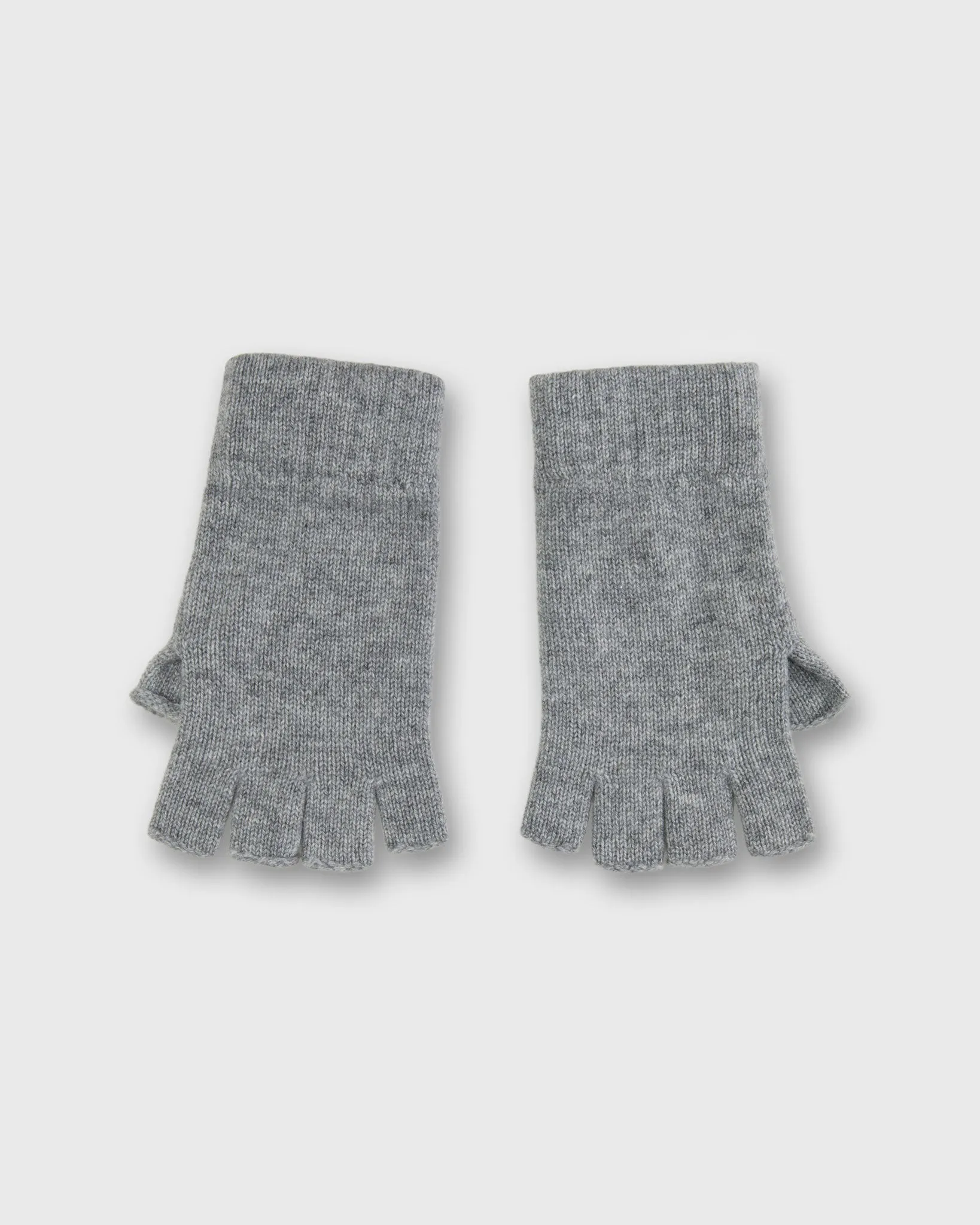 Cashmere Fingerless Gloves in Light Grey