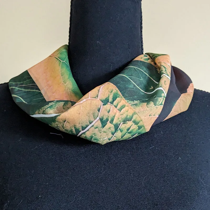 Chiffon Scarf - Rainforest (Green&Peach)