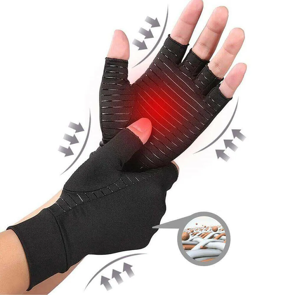 Compression Arthritis Glove Unisex Joint Pain Relief Half Finger Brace