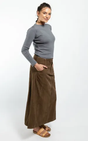 Corduroy Maxi Skirt - Peanut