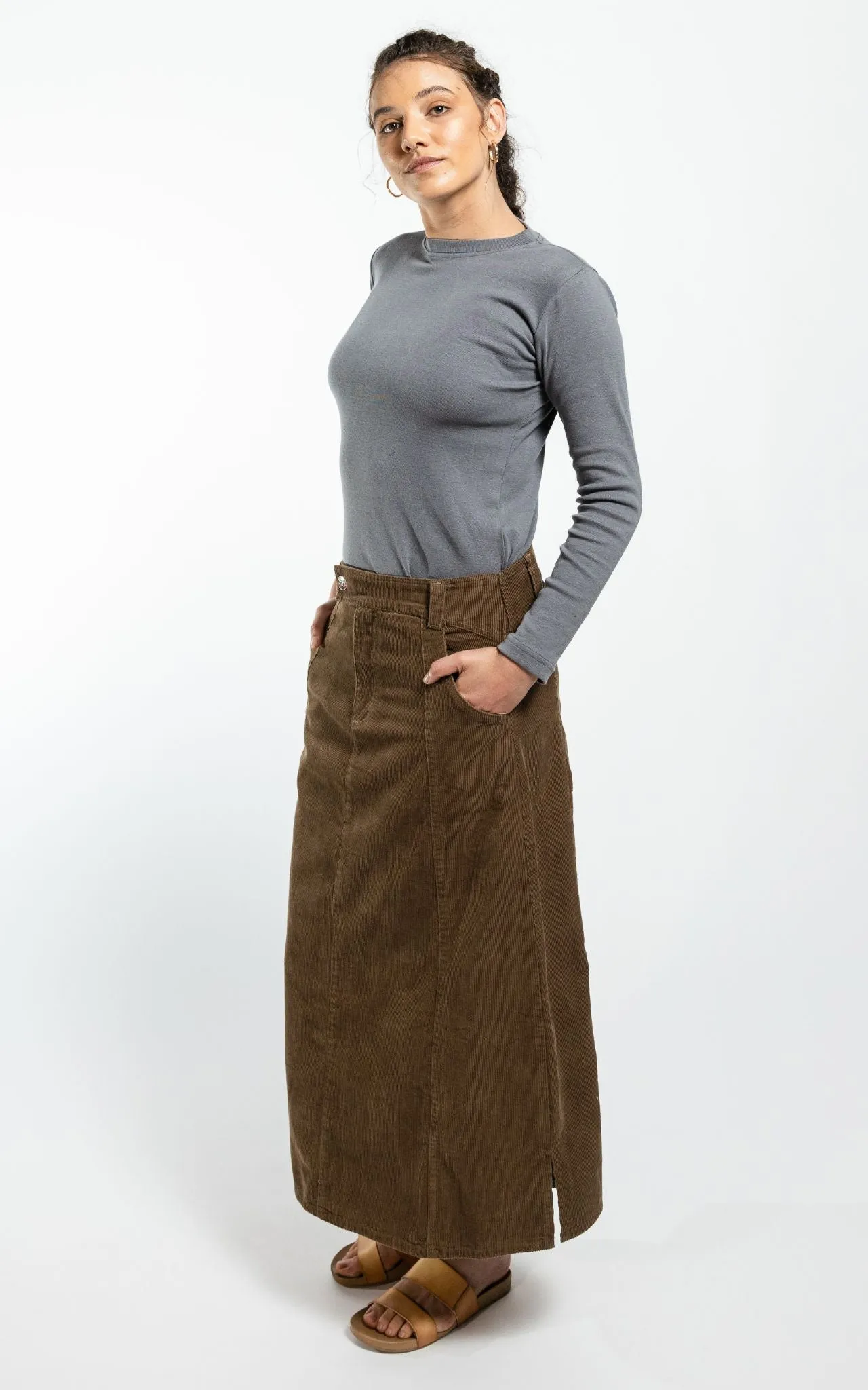 Corduroy Maxi Skirt - Peanut