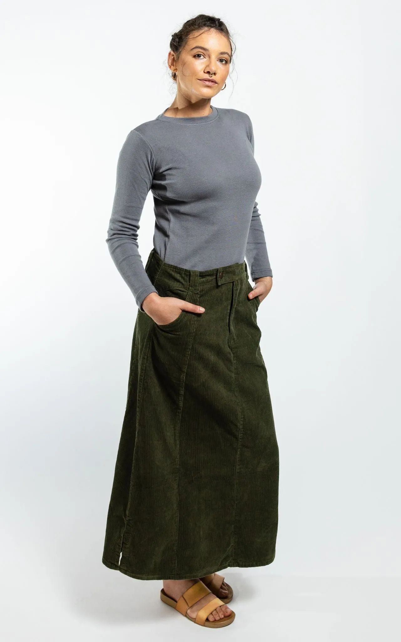 Corduroy Maxi Skirt