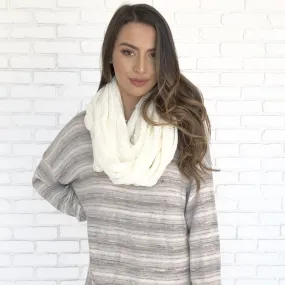 Cozy Knit Infinity Scarf in Ivory