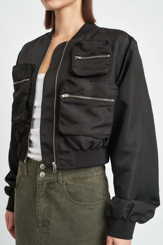 Cropped Bomber Jacket