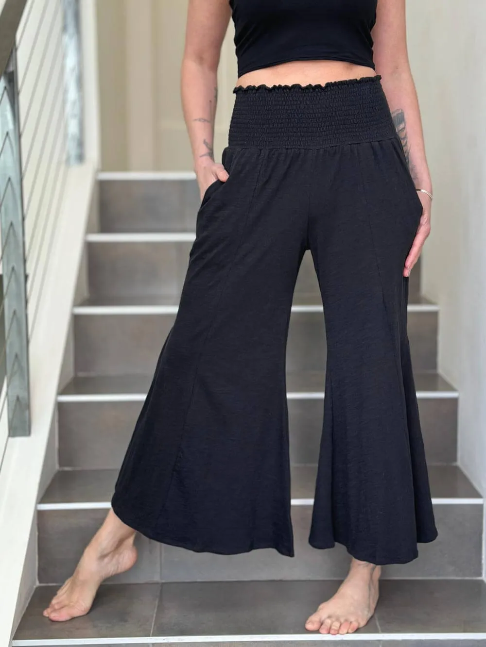 Cropped Pocket Flare Pant