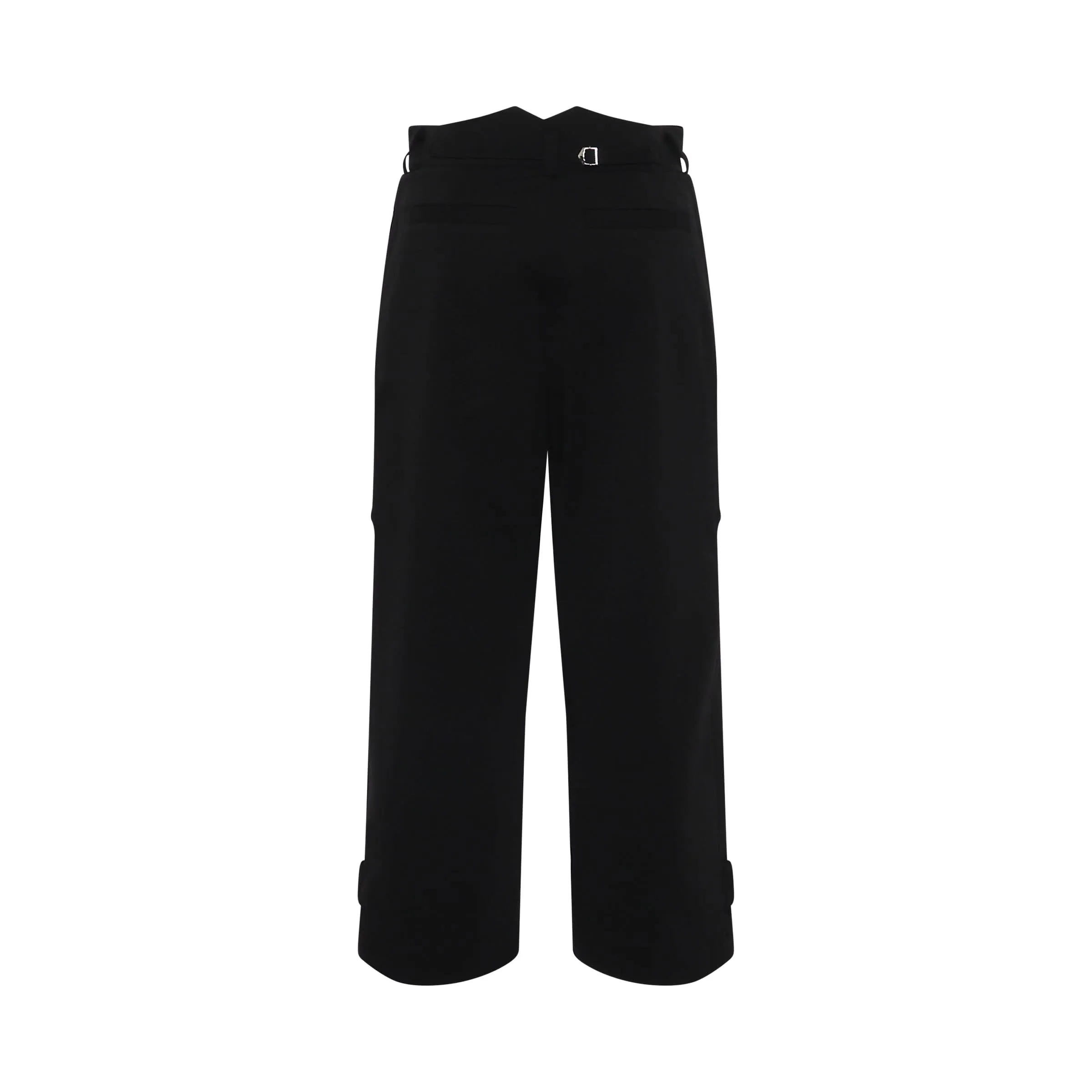 Cropped Trousers In Wool Black